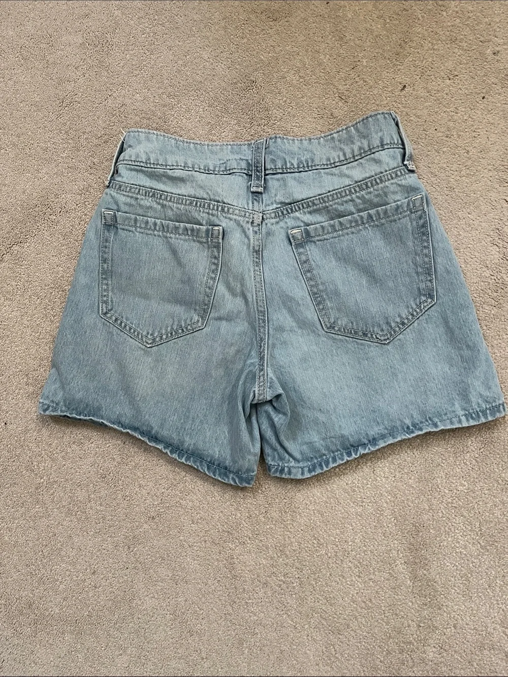 Hollister Light Blue - Low Rise Baggy; Vintage-Style Denim Shorts
